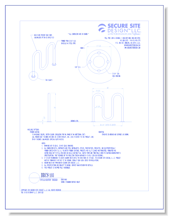 Model BRCS-103: Cycle Sentry™ Bike Rack, 3 Loop