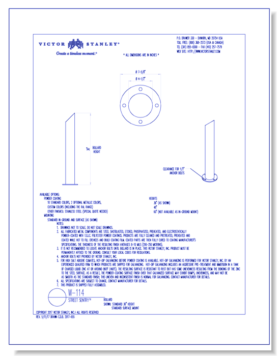 Model W-114: Street Sentry™ Bollard