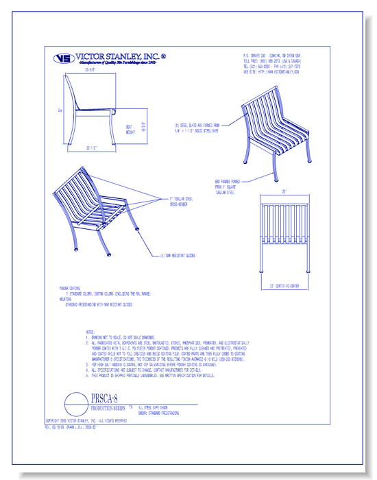 Model PRSCA-8: Production Café Chair Armless