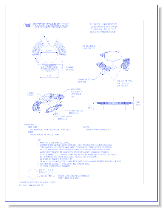 Model RND-333: Steelsites™ Table