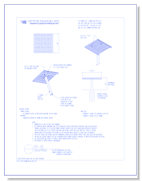 Model IPR-48: Steelsites™ Table