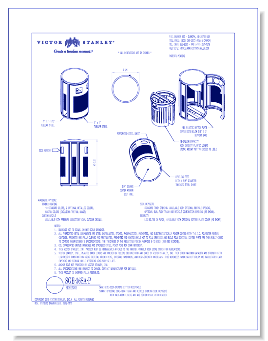 Model Sage: Perenne Side-Door Litter Receptacle