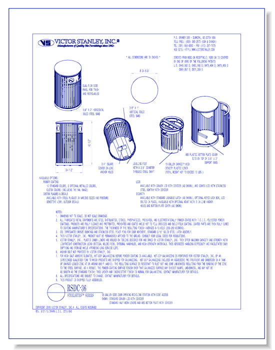 Model RSDC-36: Steelsites™ Side-Door Recycling Station, 36 gal (136 L)