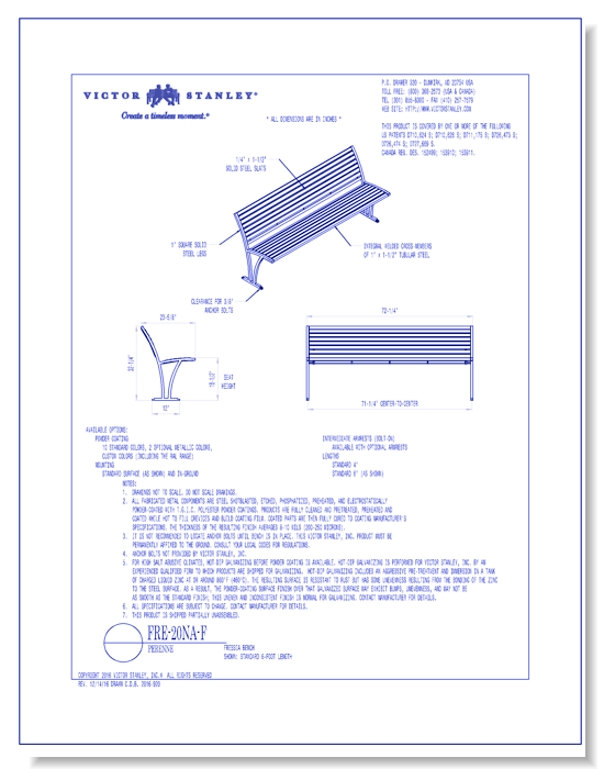 Model FRE-20NA: Freesia Bench