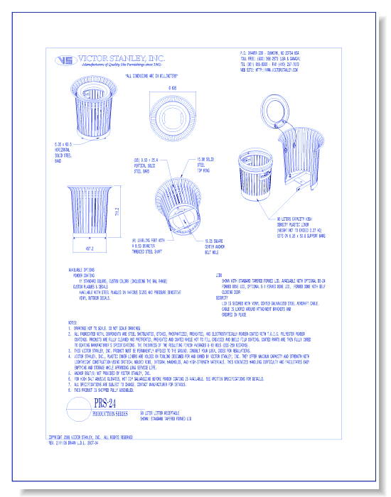 Model PRS-24: Production Litter Receptacle, 24 gal (90 L)