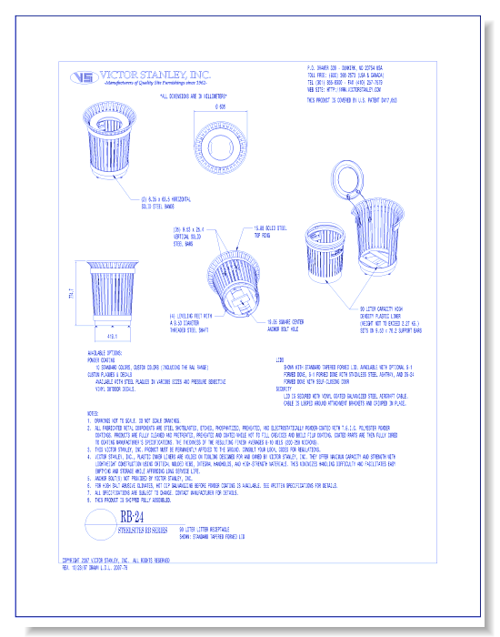 Model RB-24: Steelsites™ RB Litter Receptacle, 24 gal (90 L)