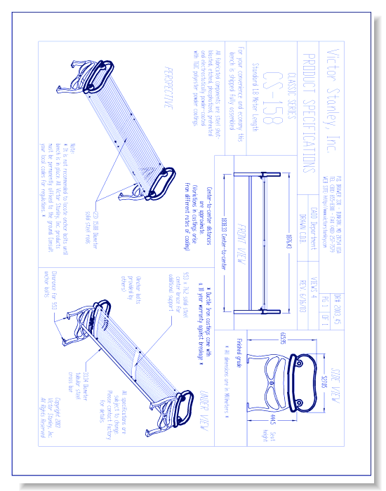 Model CS-158: Classic Bench, Horizontal Steel Rod Seating