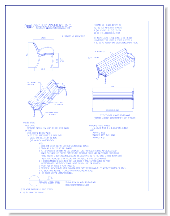 Model FB-324: Framers Modern™ Fullback Bench