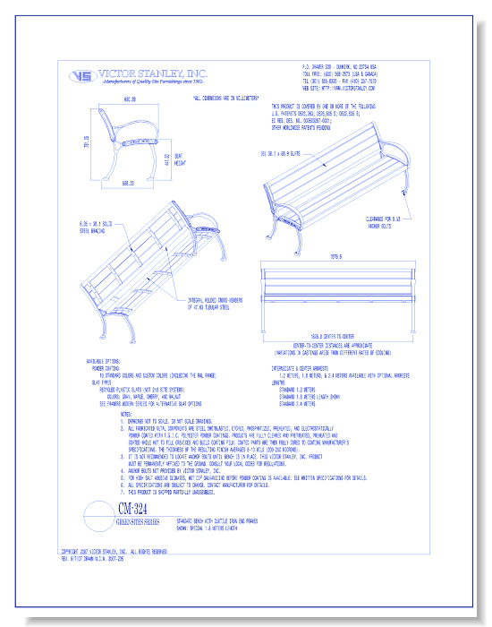 Model CM-324: GreenSites Bench, Recycled Plastic Slats