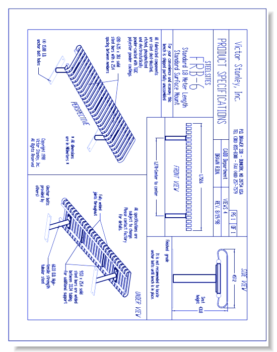 Model FRB-6: Steelsites™ Backless Bench
