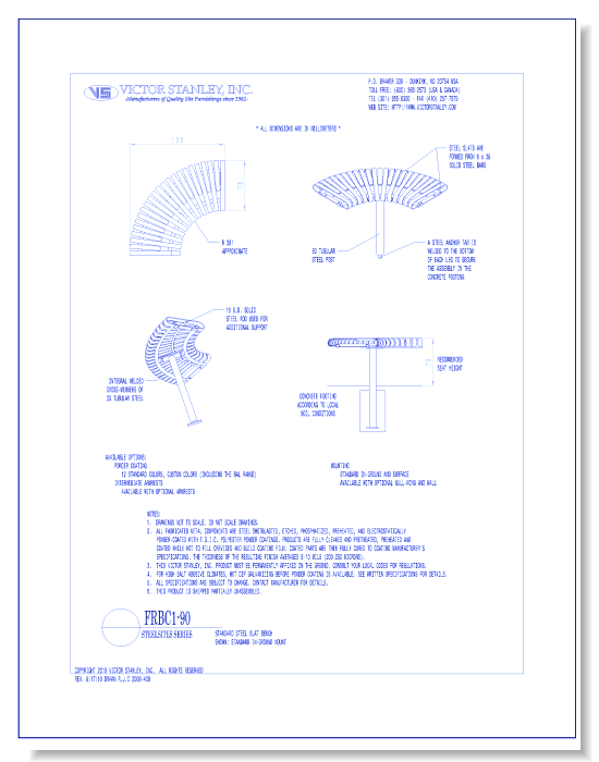 Model FRBC1-90: Steelsites™ Curved Backless Bench