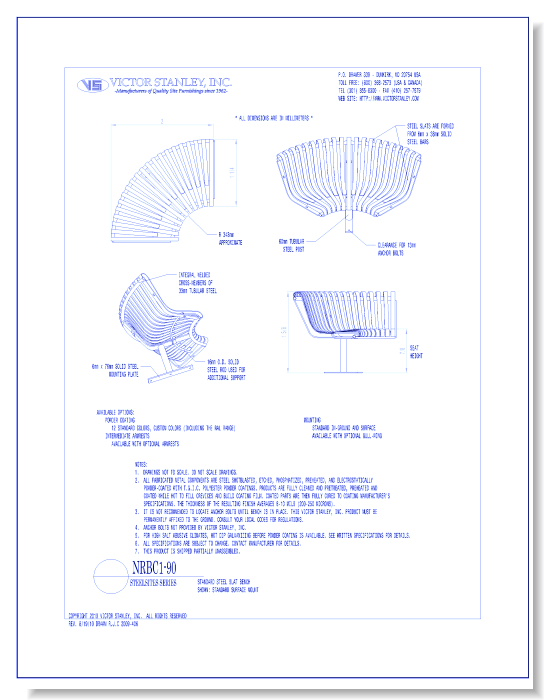 Model NRBC1-90: Steelsites™ Curved Bench