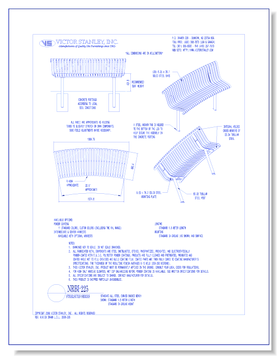 Model NRBI-225: Steelsites™ Inside-Facing Curved Bench
