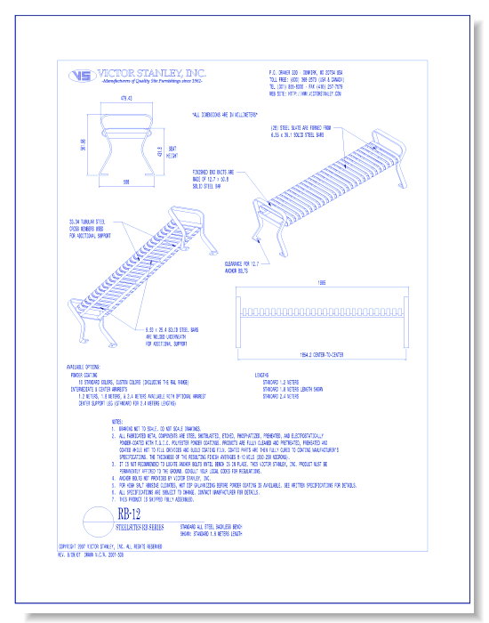 Model RB-12: Steelsites™ RB Backless Bench
