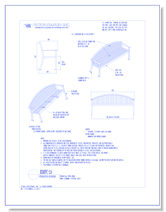 Model RMFC-24: Steelsites™ RB Bench