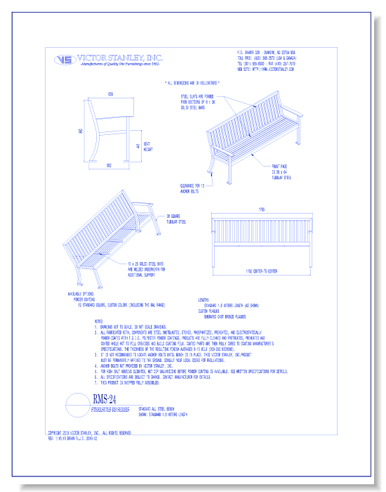 Model RMS-24: Steelsites™ RB Bench