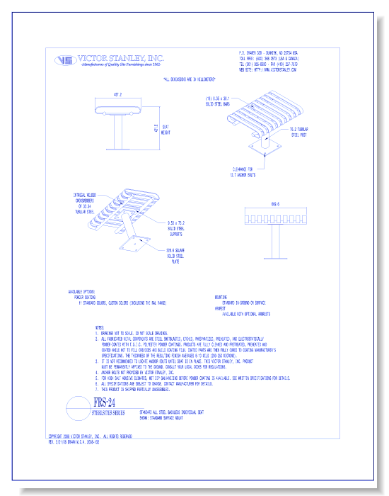 Model FRS-24: Steelsites™ Backless Seat