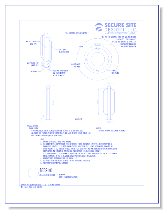 Model BRBS-102: Cycle Sentry™ Bike Rack, Capacity 2 Bikes
