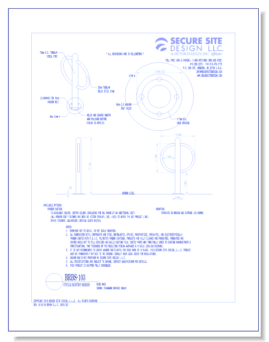 Model BRBS-103: Cycle Sentry™ Bike Rack, Capacity 2 Bikes