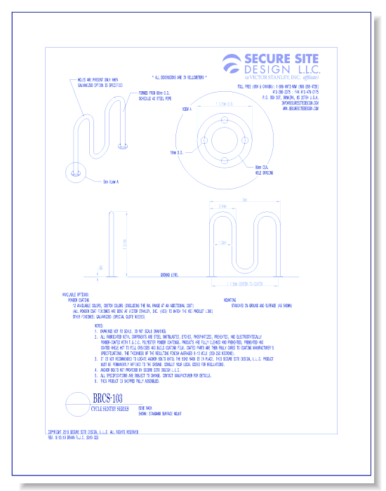 Model BRCS-103: Cycle Sentry™ Bike Rack, 3 Loop