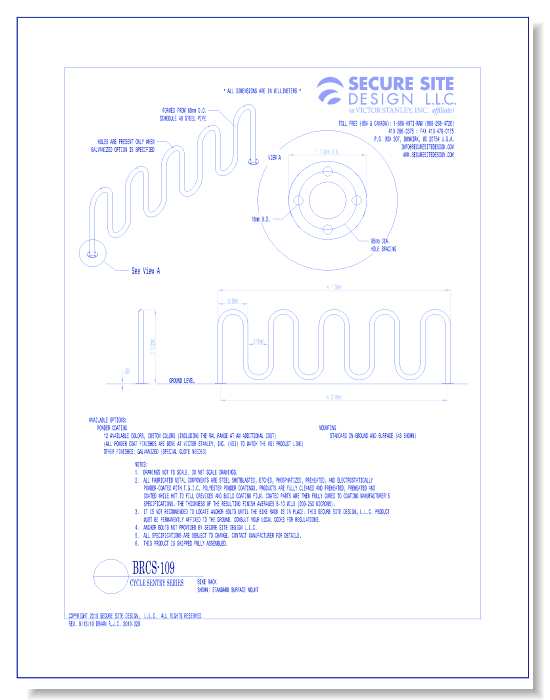 Model BRCS-109: Cycle Sentry™ Bike Rack, 9 Loop