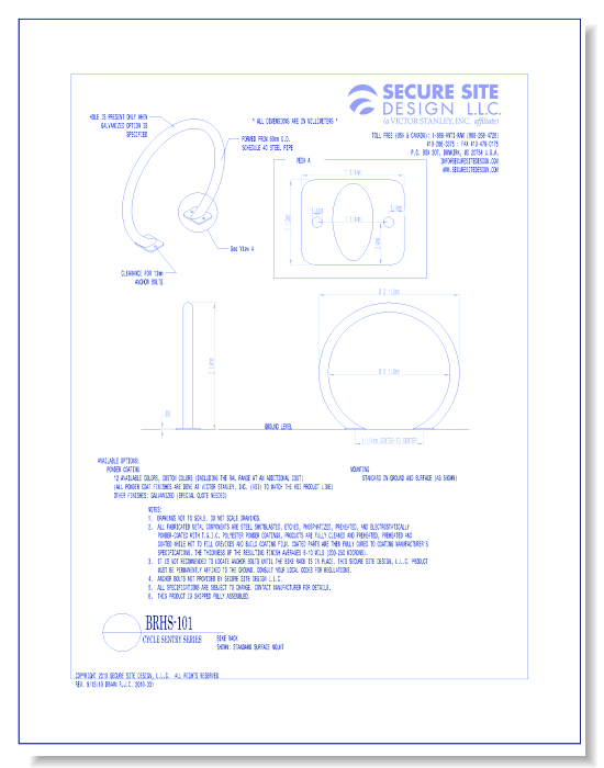 Model BRHS-101: Cycle Sentry™ Bike Rack, Circular Horseshoe