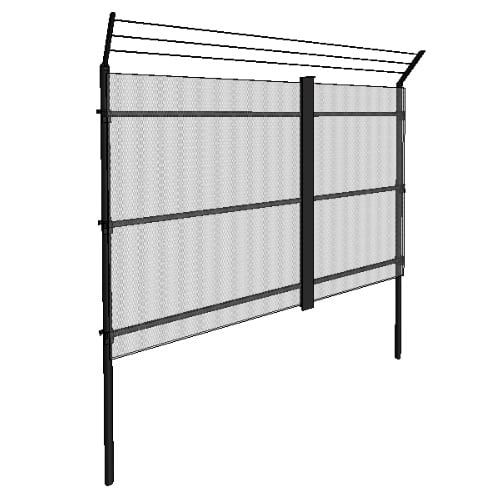 Chameleon System: 7'H x 10'W, 3 Rail Series with 3 Strand 45° Barb