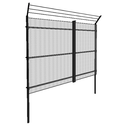 Chameleon System: 8'H x 10'W, 3 Rail Series with 3 Strand 45° Barb