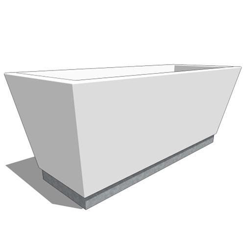 CAD Drawings BIM Models Planters Unlimited Designer Tapered Rectangular Planter With Accent Striped Base