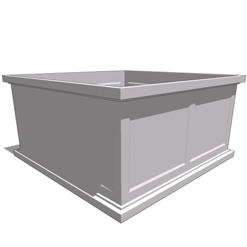 CAD Drawings BIM Models Planters Unlimited Keswick Fiberglass Square Planter – Double Panel