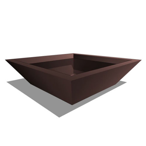 CAD Drawings BIM Models Planters Unlimited Modern Square Low Bowl Fiberglass Planter