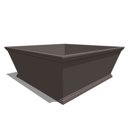 CAD Drawings BIM Models Planters Unlimited Laguna Tapered Square Composite Planter