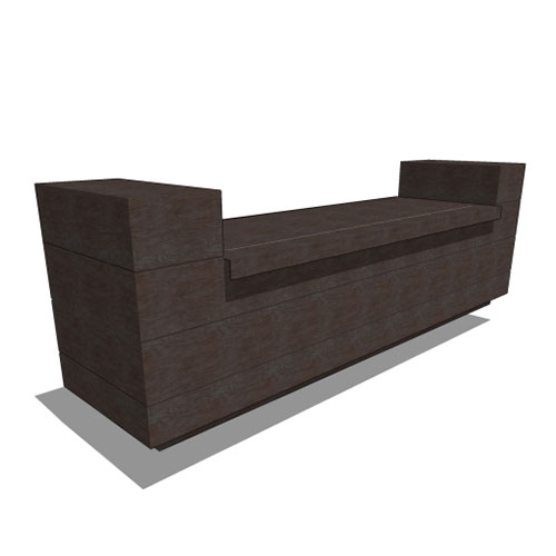 CAD Drawings BIM Models Planters Unlimited Madera Fiberglass Bench With Storage Option (2 Armrests)