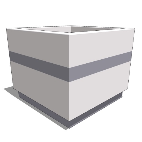 CAD Drawings BIM Models Planters Unlimited Designer Square Planter With Accent Stripe