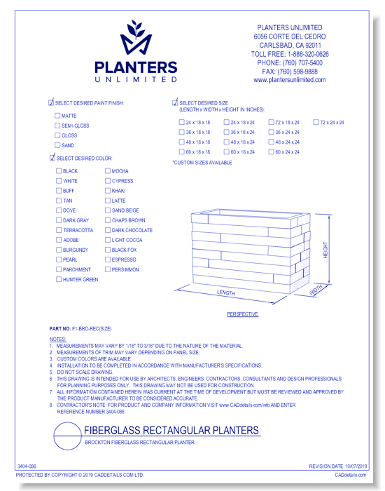 Brockton Fiberglass Rectangular Planter