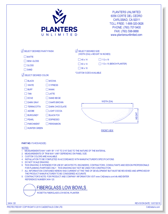 Rosetta Fiberglass Low Bowl Planter