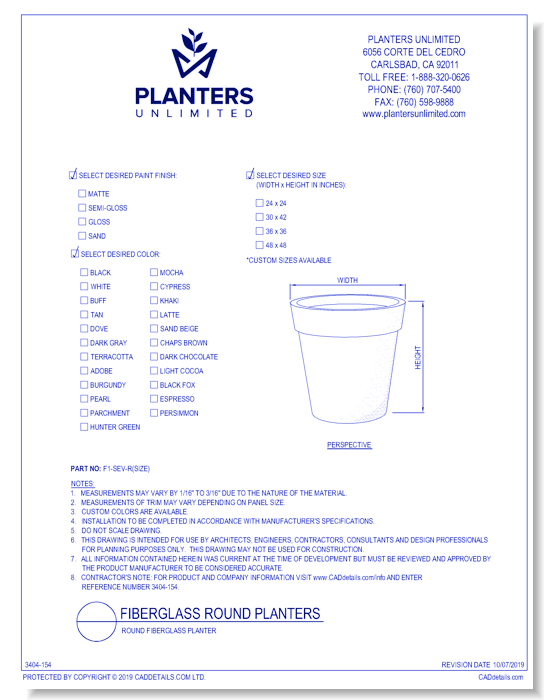 Round Fiberglass Planter
