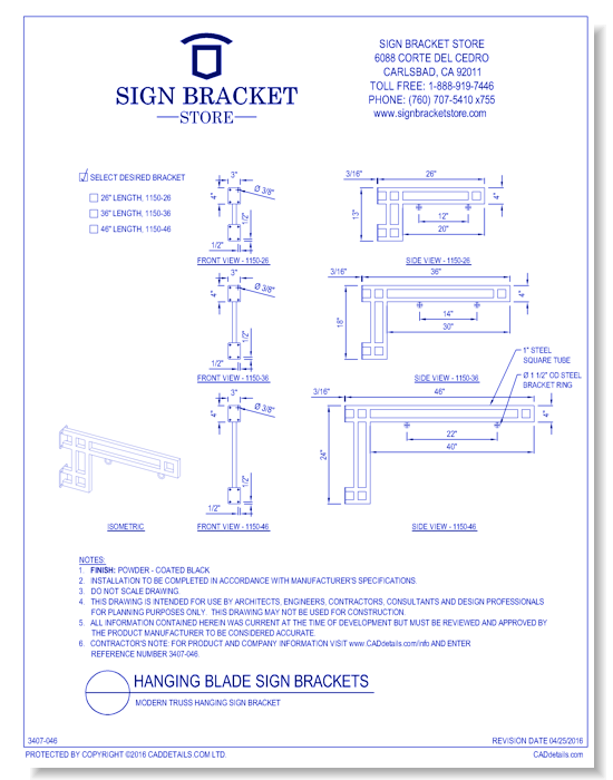 Modern Truss Hanging Sign Bracket