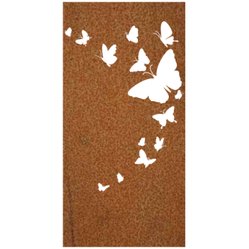 CAD Drawings Border Concepts, Inc. Vertical Screens Rusted Butterflies