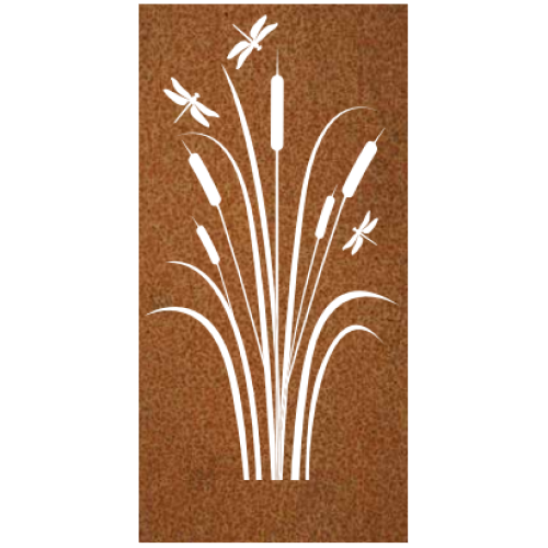 CAD Drawings Border Concepts, Inc. Vertical Screens Rusted Cattail