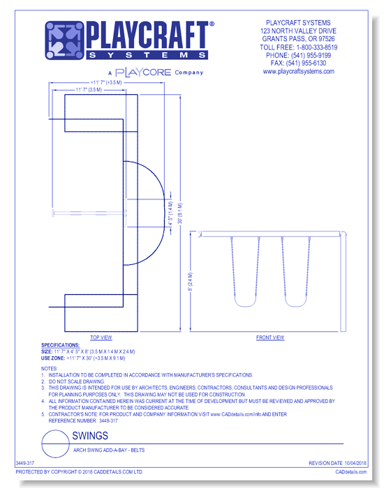 Arch Swing Add-A-Bay - Belts