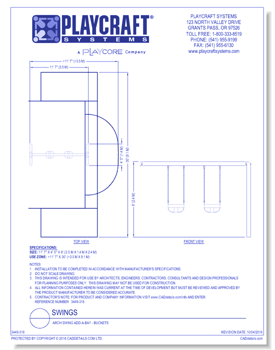 Arch Swing Add-A-Bay - Buckets