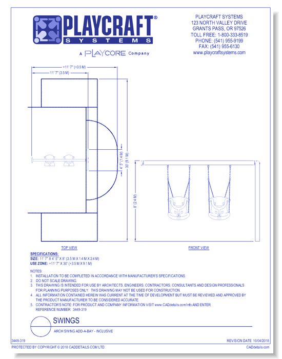 Arch Swing Add-A-Bay - Inclusive