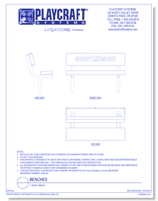 4' Buddy Bench