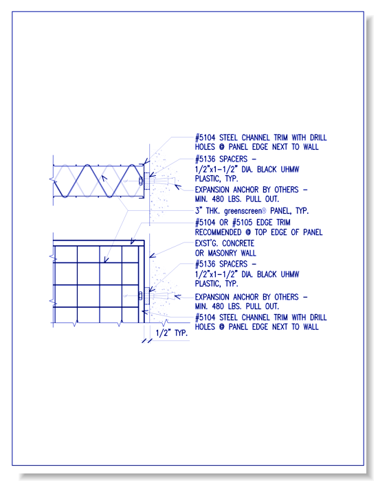 Trellis Trim Connection (5104): Wall Mounted Application, Plan View