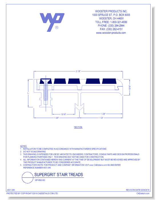 Supergrit Stair Tread: WP-RN3-SG