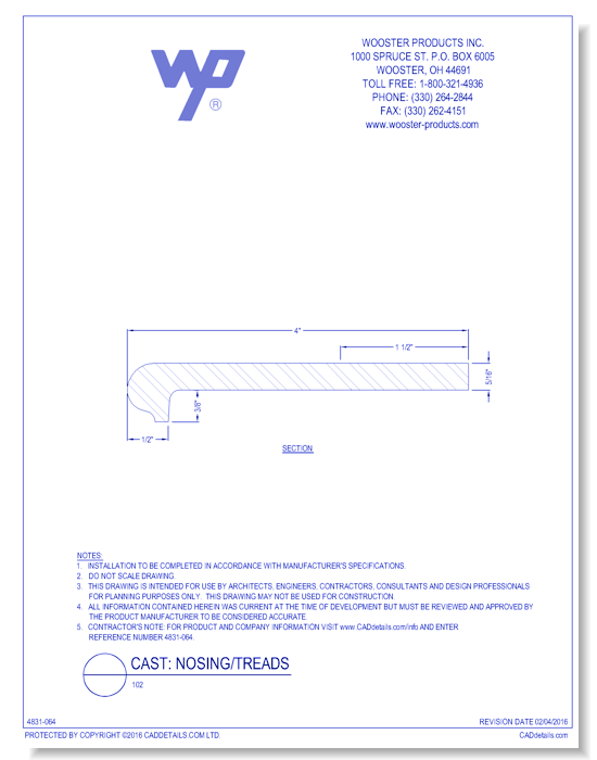 Cast; Nosings/Treads: 102