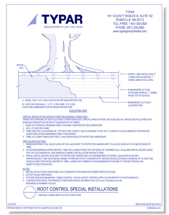 Unusual Linear Application Conditions for Tree Planting