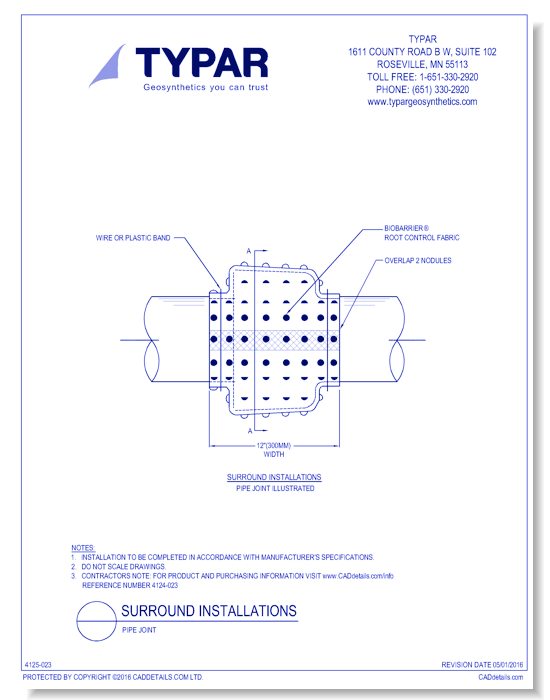 Surround Installations - Pipe Joint Illustrated