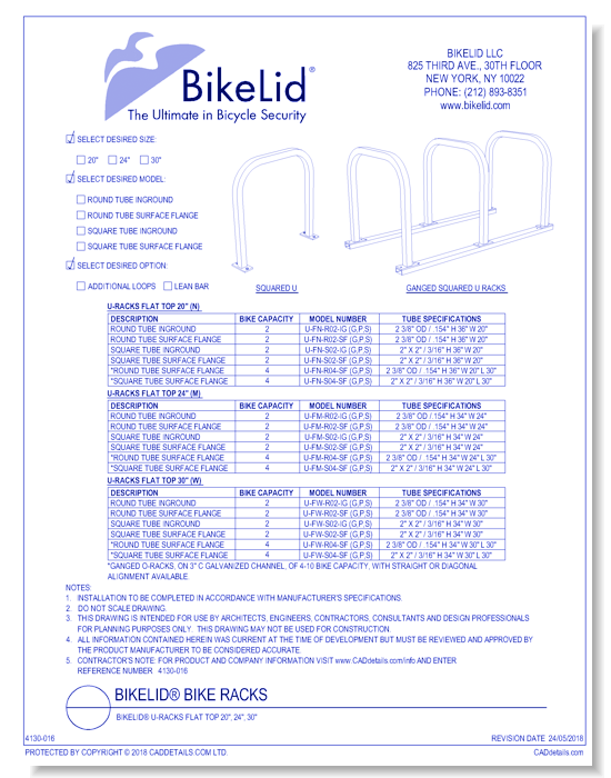 BikeLid® U-Racks Flat Top 20